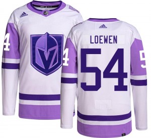 Adidas Jermaine Loewen Vegas Golden Knights Youth Authentic Hockey Fights Cancer Jersey - Gold