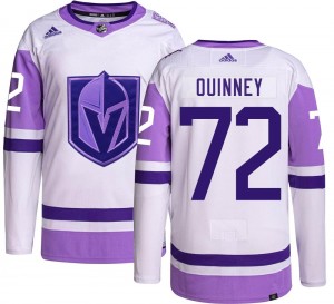 Adidas Gage Quinney Vegas Golden Knights Youth Authentic Hockey Fights Cancer Jersey - Gold