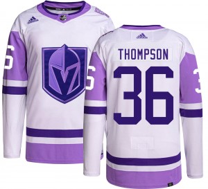 Adidas Logan Thompson Vegas Golden Knights Youth Authentic Hockey Fights Cancer Jersey - Gold