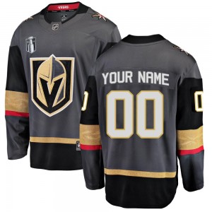 Fanatics Branded Custom Vegas Golden Knights Youth Custom Breakaway Black Home 2023 Stanley Cup Final Jersey - Gold
