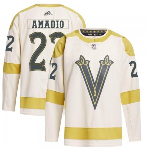 Adidas Michael Amadio Vegas Golden Knights Youth Authentic Cream 2024 Winter Classic Primegreen Jersey - Gold