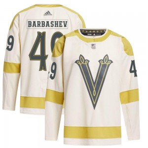 Adidas Ivan Barbashev Vegas Golden Knights Youth Authentic Cream 2024 Winter Classic Primegreen Jersey - Gold