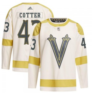 Adidas Paul Cotter Vegas Golden Knights Youth Authentic Cream 2024 Winter Classic Primegreen Jersey - Gold