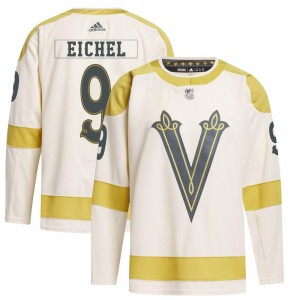 Adidas Jack Eichel Vegas Golden Knights Youth Authentic Cream 2024 Winter Classic Primegreen Jersey - Gold