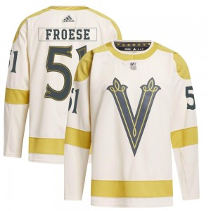 Adidas Byron Froese Vegas Golden Knights Youth Authentic Cream 2024 Winter Classic Primegreen Jersey - Gold