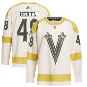 Adidas Tomas Hertl Vegas Golden Knights Youth Authentic Cream 2024 Winter Classic Primegreen Jersey - Gold