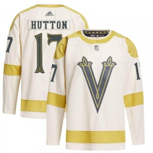 Adidas Ben Hutton Vegas Golden Knights Youth Authentic Cream 2024 Winter Classic Primegreen Jersey - Gold