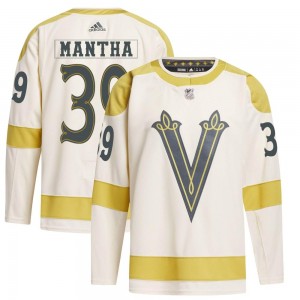 Adidas Anthony Mantha Vegas Golden Knights Youth Authentic Cream 2024 Winter Classic Primegreen Jersey - Gold