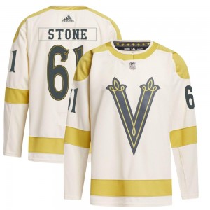 Adidas Mark Stone Vegas Golden Knights Youth Authentic Cream 2024 Winter Classic Primegreen Jersey - Gold