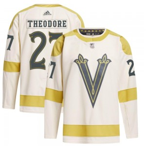 Adidas Shea Theodore Vegas Golden Knights Youth Authentic Cream 2024 Winter Classic Primegreen Jersey - Gold