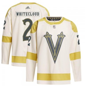 Adidas Zach Whitecloud Vegas Golden Knights Youth Authentic Cream 2024 Winter Classic Primegreen Jersey - Gold