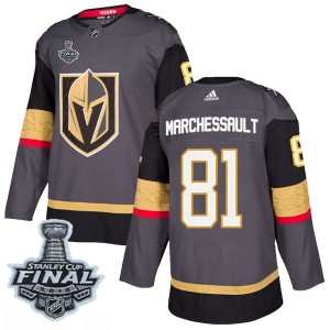 Adidas Jonathan Marchessault Vegas Golden Knights Men's Authentic Gray Home 2018 Stanley Cup Final Patch Jersey - Gold