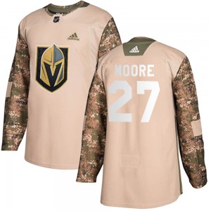 Adidas John Moore Vegas Golden Knights Youth Authentic Camo Veterans Day Practice Jersey - Gold