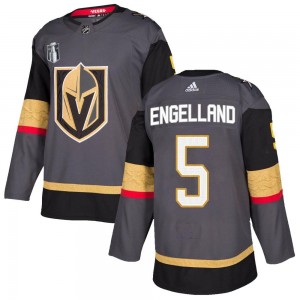Adidas Deryk Engelland Vegas Golden Knights Youth Authentic Gray Home 2023 Stanley Cup Final Jersey - Gold