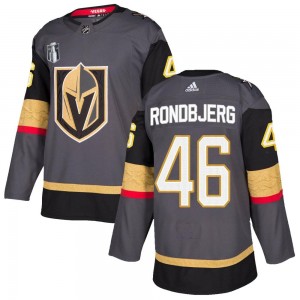 Adidas Jonas Rondbjerg Vegas Golden Knights Youth Authentic Gray Home 2023 Stanley Cup Final Jersey - Gold
