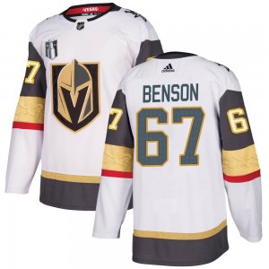 Adidas Tyler Benson Vegas Golden Knights Youth Authentic White Away 2023 Stanley Cup Final Jersey - Gold