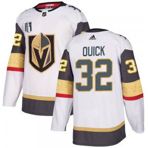 Adidas Jonathan Quick Vegas Golden Knights Youth Authentic White Away 2023 Stanley Cup Final Jersey - Gold