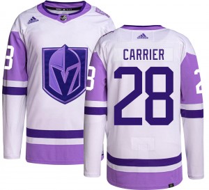 Adidas William Carrier Vegas Golden Knights Men's Authentic Hockey Fights Cancer Jersey - Gold