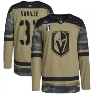 Adidas Isaiah Saville Vegas Golden Knights Men's Authentic Camo Military Appreciation Practice 2023 Stanley Cup Final Jersey - G