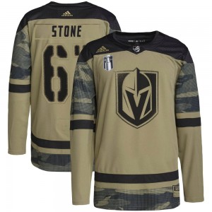 Adidas Mark Stone Vegas Golden Knights Men's Authentic Camo Military Appreciation Practice 2023 Stanley Cup Final Jersey - Gold