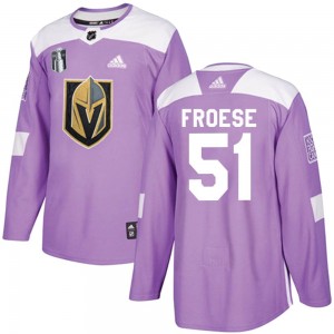 Adidas Byron Froese Vegas Golden Knights Youth Authentic Fights Cancer Practice 2023 Stanley Cup Final Jersey - Purple