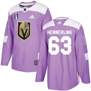 Adidas Ben Hemmerling Vegas Golden Knights Youth Authentic Fights Cancer Practice 2023 Stanley Cup Final Jersey - Purple