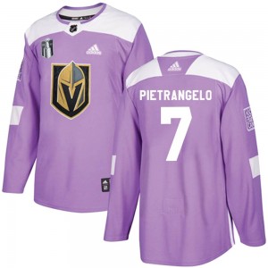 Adidas Alex Pietrangelo Vegas Golden Knights Youth Authentic Fights Cancer Practice 2023 Stanley Cup Final Jersey - Purple