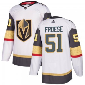 Adidas Byron Froese Vegas Golden Knights Men's Authentic White Away Jersey - Gold