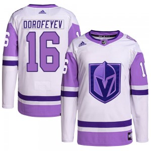 Adidas Pavel Dorofeyev Vegas Golden Knights Men's Authentic Hockey Fights Cancer Primegreen Jersey - White/Purple