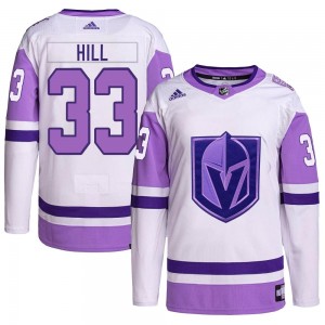 Adidas Adin Hill Vegas Golden Knights Men's Authentic Hockey Fights Cancer Primegreen Jersey - White/Purple