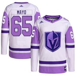 Adidas Dysin Mayo Vegas Golden Knights Men's Authentic Hockey Fights Cancer Primegreen Jersey - White/Purple