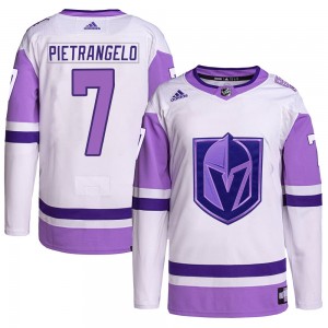 Adidas Alex Pietrangelo Vegas Golden Knights Men's Authentic Hockey Fights Cancer Primegreen Jersey - White/Purple