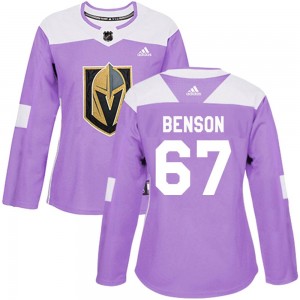 Adidas Tyler Benson Vegas Golden Knights Women's Authentic Fights Cancer Practice Jersey - Purple