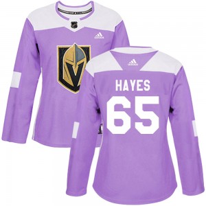 Adidas Zachary Hayes Vegas Golden Knights Women's Authentic Fights Cancer Practice Jersey - Purple