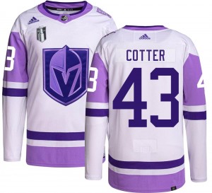 Adidas Paul Cotter Vegas Golden Knights Youth Authentic Hockey Fights Cancer 2023 Stanley Cup Final Jersey - Gold