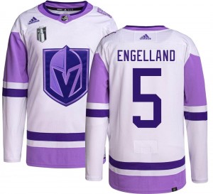 Adidas Deryk Engelland Vegas Golden Knights Youth Authentic Hockey Fights Cancer 2023 Stanley Cup Final Jersey - Gold