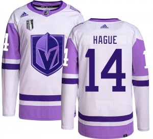 Adidas Nicolas Hague Vegas Golden Knights Youth Authentic Hockey Fights Cancer 2023 Stanley Cup Final Jersey - Gold