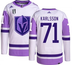 Adidas William Karlsson Vegas Golden Knights Youth Authentic Hockey Fights Cancer 2023 Stanley Cup Final Jersey - Gold