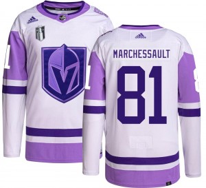 Adidas Jonathan Marchessault Vegas Golden Knights Youth Authentic Hockey Fights Cancer 2023 Stanley Cup Final Jersey - Gold