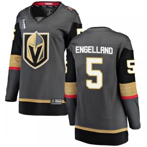 Fanatics Branded Deryk Engelland Vegas Golden Knights Women's Breakaway Black Home 2023 Stanley Cup Final Jersey - Gold