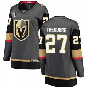 Fanatics Branded Shea Theodore Vegas Golden Knights Women's Breakaway Black Home 2023 Stanley Cup Final Jersey - Gold