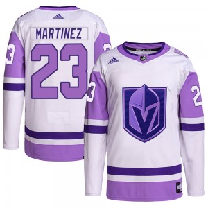 Adidas Alec Martinez Vegas Golden Knights Youth Authentic Hockey Fights Cancer Primegreen Jersey - White/Purple