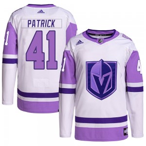 Adidas Nolan Patrick Vegas Golden Knights Youth Authentic Hockey Fights Cancer Primegreen Jersey - White/Purple