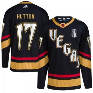 Adidas Ben Hutton Vegas Golden Knights Men's Authentic Black Reverse Retro 2.0 2023 Stanley Cup Final Jersey - Gold