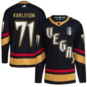 Adidas William Karlsson Vegas Golden Knights Men's Authentic Black Reverse Retro 2.0 2023 Stanley Cup Final Jersey - Gold