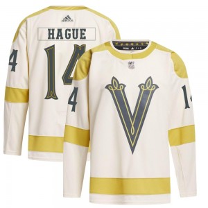 Adidas Nicolas Hague Vegas Golden Knights Men's Authentic Cream 2024 Winter Classic Primegreen Jersey - Gold