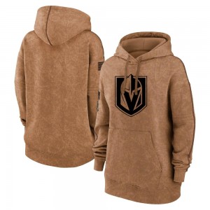 Women's Vegas Golden Knights Brown 2023 Salute to Service Pullover Hoodie