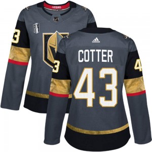 Adidas Paul Cotter Vegas Golden Knights Women's Authentic Gray Home 2023 Stanley Cup Final Jersey - Gold