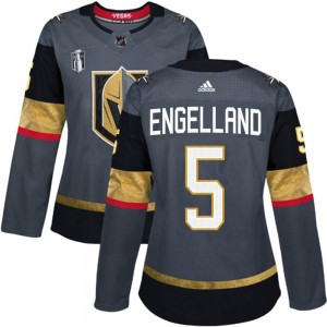 Adidas Deryk Engelland Vegas Golden Knights Women's Authentic Gray Home 2023 Stanley Cup Final Jersey - Gold