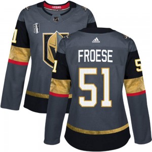 Adidas Byron Froese Vegas Golden Knights Women's Authentic Gray Home 2023 Stanley Cup Final Jersey - Gold